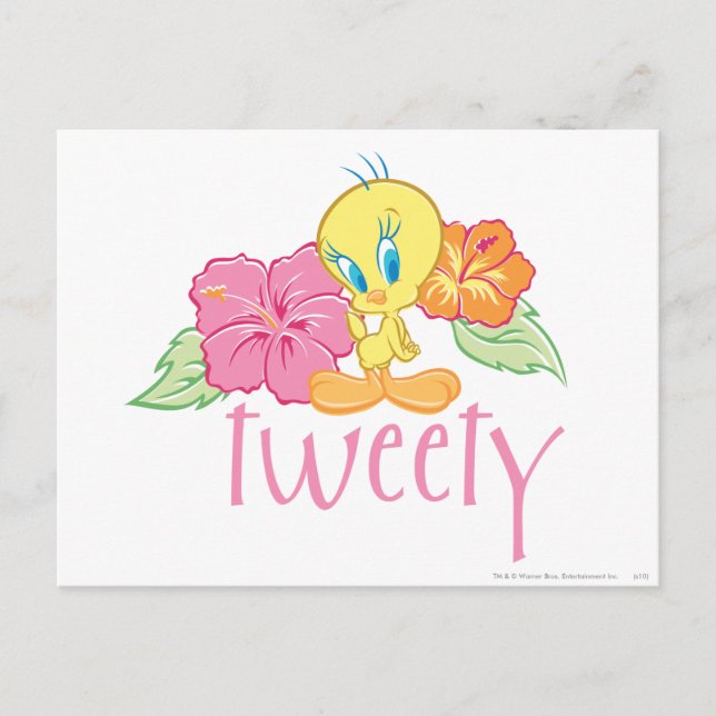 TWEETY™ Tropical Flowers Postcard (Front)