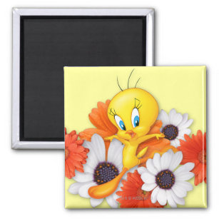 Tweety With Daisies Magnet
