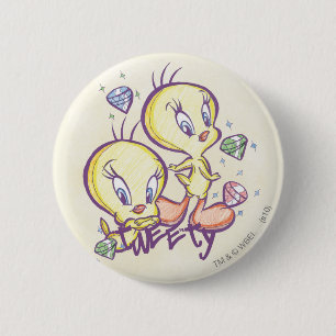 TWEETY™ with Gems 2 Inch Round Button