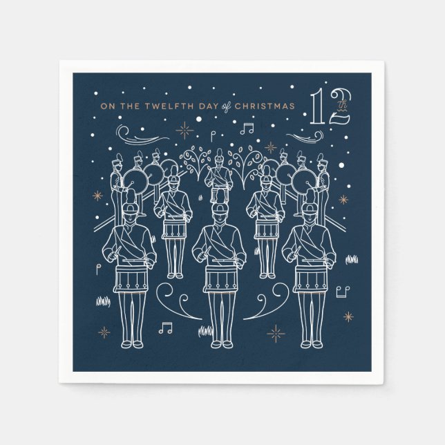 Twelfth Day of Christmas Party Paper Napkins (Front)