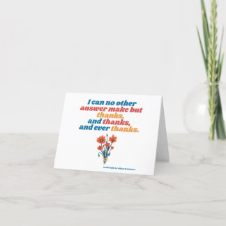 Twelfth Night Shakespeare Thank You Note Card