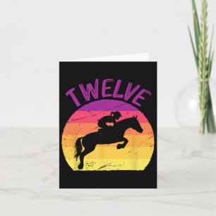 Twelve 12th Birthday Party Horse Rider Horseback R Card