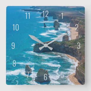 Twelve Apostles Great Ocean Road Aerial Air Square Wall Clock