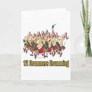 twelve drummers drumming 12th twelfth day holiday card