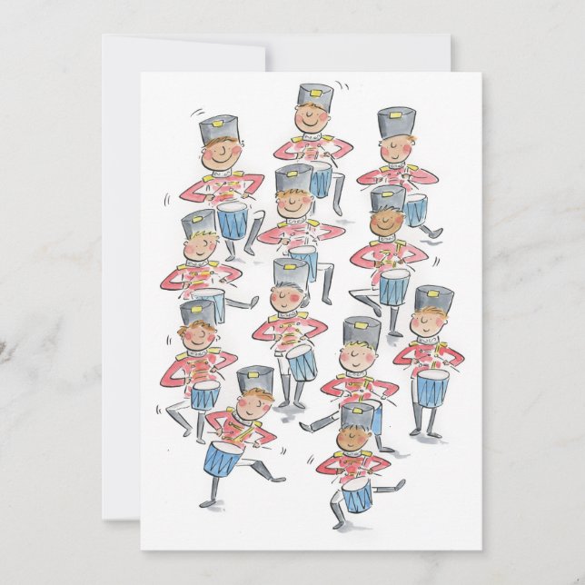 Twelve Drummers Drumming Invitation (Front)