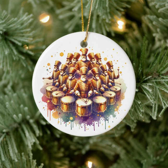 Twelve Drummers DrummingTwelve Days of Christmas Ceramic Ornament (Tree)