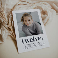 Twelve Heart - Square Photo Birthday Invitation