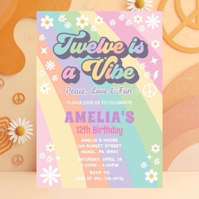 Twelve is a vibe birthday invitation (Creator Uploaded)