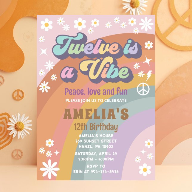 Twelve is a vibe birthday invitation (Creator Uploaded)