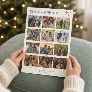 Twelve Months of Us Year in Review Photo Collage Holiday Card