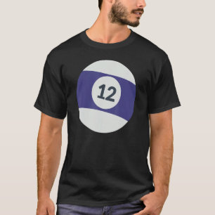 Twelve Number 12 Lucky Purple Ball Billiards Pool T-Shirt