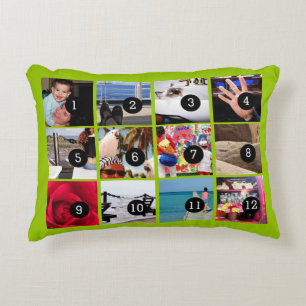 Twelve of Your Photos to Make Your Own Gift Easily Decorative Pillow