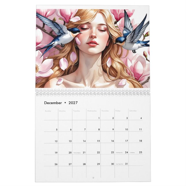 Twelve Shades of Her – Watercolor Calendar 2026 (Dec 2027)