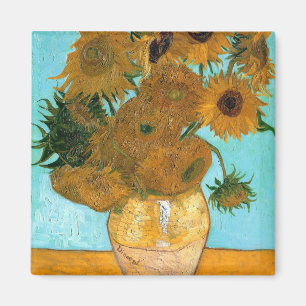 Twelve Sunflowers in a Vase (Still-Life Painting) Magnet