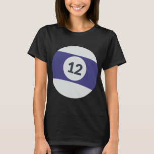 Twelve Team Number 12 Lucky Purple Ball Billiards T-Shirt