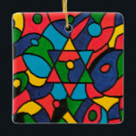 Twelve Tribes of Israel -  Ceramic Ornament<br><div class="desc">The original art was created using oil paint in beautiful textured patterns on a 30inx40in canvas. This piece was inspired by the beauty and diversity of the "Twelves Tribes of Israel" that were scattered all over the world and the Star of David that unites us all.</div>