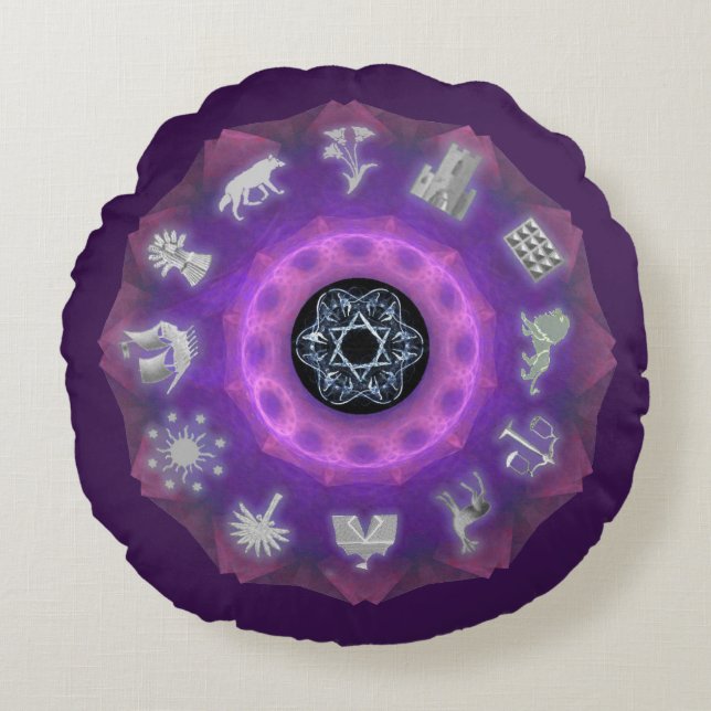 Twelve Tribes Round Pillow (Front)