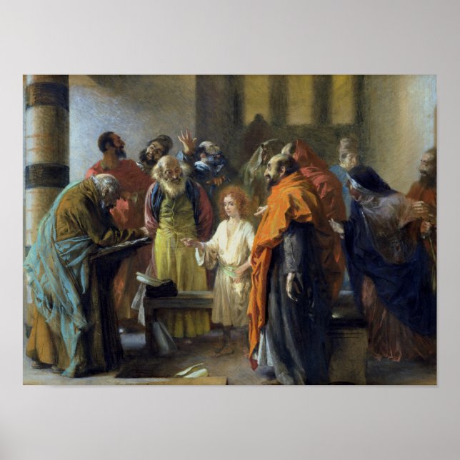 Twelve-year old Jesus in the Temple, 1851 Poster (Front)