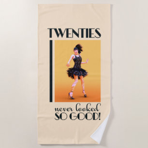 Twenties never looked so good Vintage Beach Towel