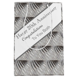 Twentieth Wedding Anniversary Platinum Medium Gift Bag