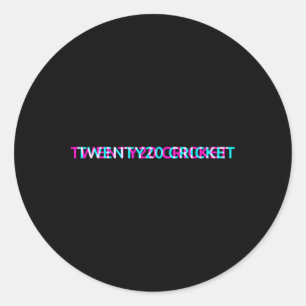 Twenty20 Cricket Sports Team Varsity Jersey Sport  Classic Round Sticker