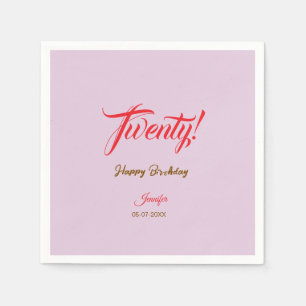 twenty20 letter birthday add name date year red napkin