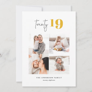 TWENTY bold graphic multi photo new year Holiday Card