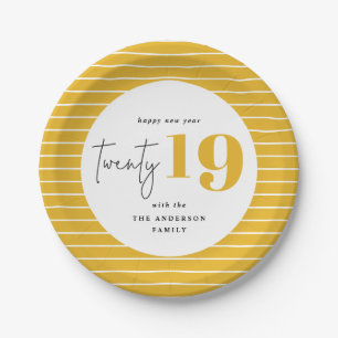 TWENTY bold graphic new year party Paper Plate