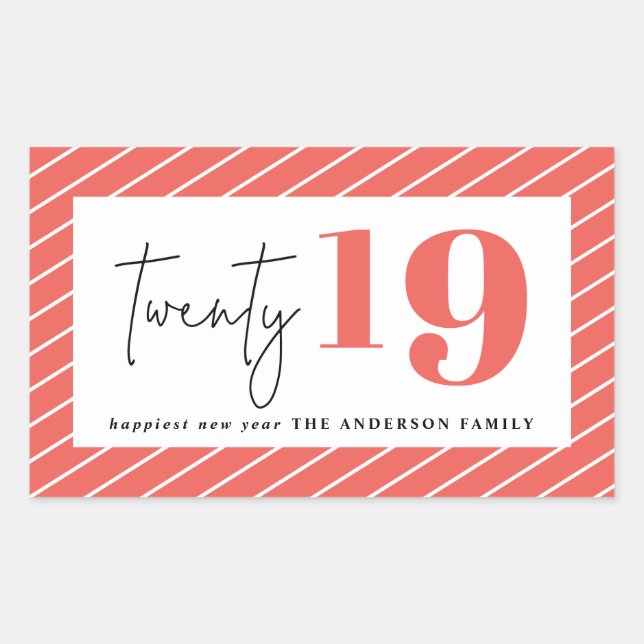 Twenty bold graphic new year sticker (Front)