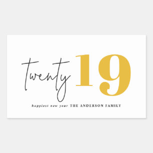 Twenty bold graphic new year sticker