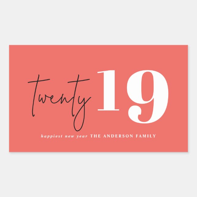 Twenty bold graphic new year sticker (Front)