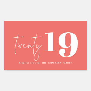 Twenty bold graphic new year sticker