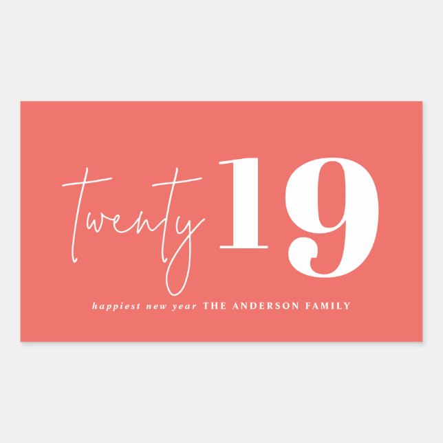 Twenty bold graphic new year sticker (Front)