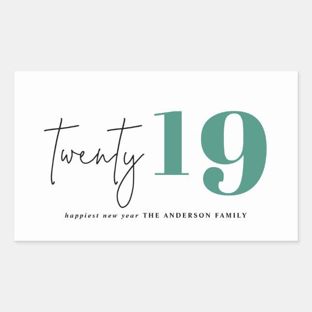 Twenty bold graphic new year sticker (Front)