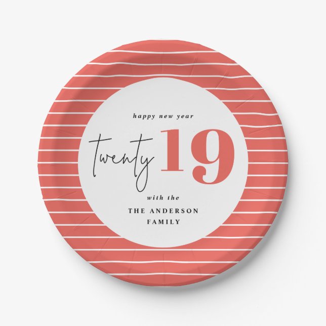 TWENTY bold graphicness year party Paper Plate (Front)
