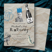Twenty First 21st Birthday Custom Photo Modern Man