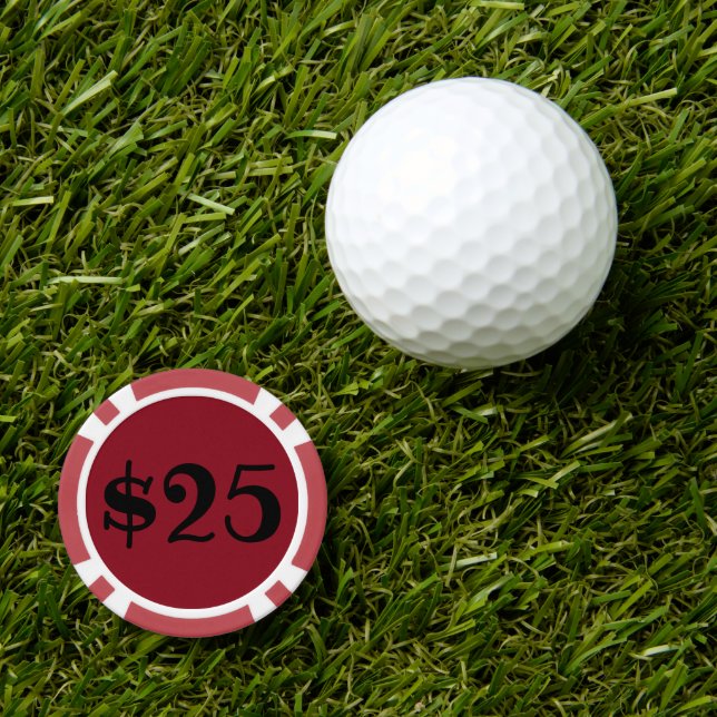Twenty-five Dollar(logo) Poker Chips (Golf Ball Marker)