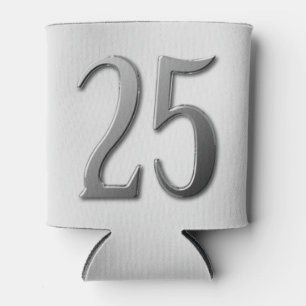 Twenty Five Embossed Number 25 Custom Text Can Cooler