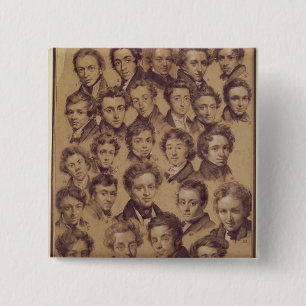 Twenty Five Pupils from the Studio of Antoine 2 Inch Square Button