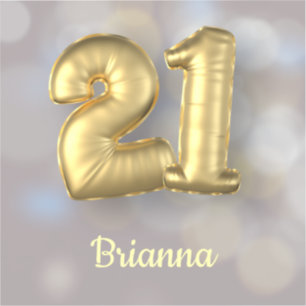 Twenty One 21 Gold Balloons with Name 