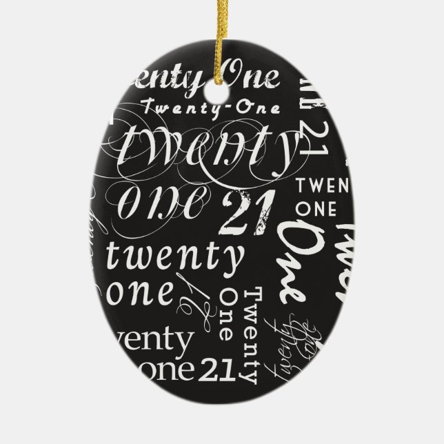 Twenty One Ceramic Ornament (Front)
