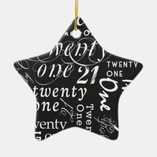 Twenty One Ceramic Ornament