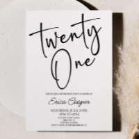 Twenty One Minimal Elegant 21st Birthday Party