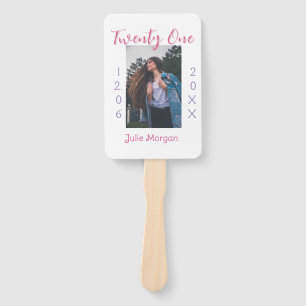 twenty one photo birthday pink purple girl boy nam hand fan