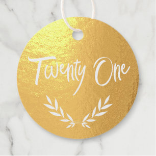 Twenty One women birthday glamourous elegant Favour Tags