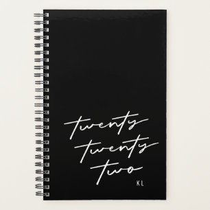 Twenty Twenty Two Black and White Script Planner