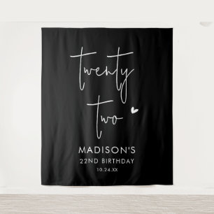 Twenty Two Minimalist 22nd Birthday Party Tapestry