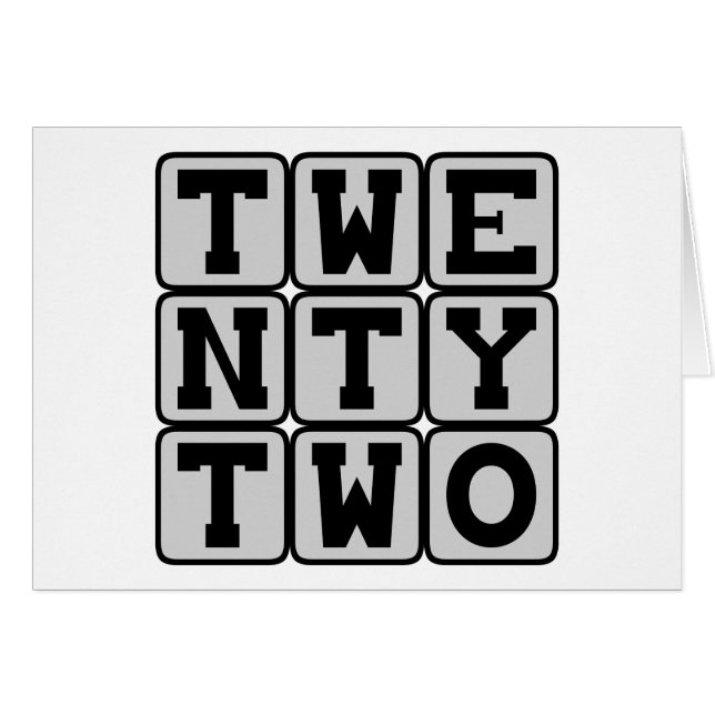 Twenty Two, Number 22 (Front Horizontal)