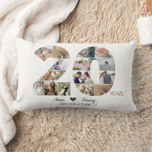 Twenty Year Wedding Anniversary Photo Lumbar Pillow