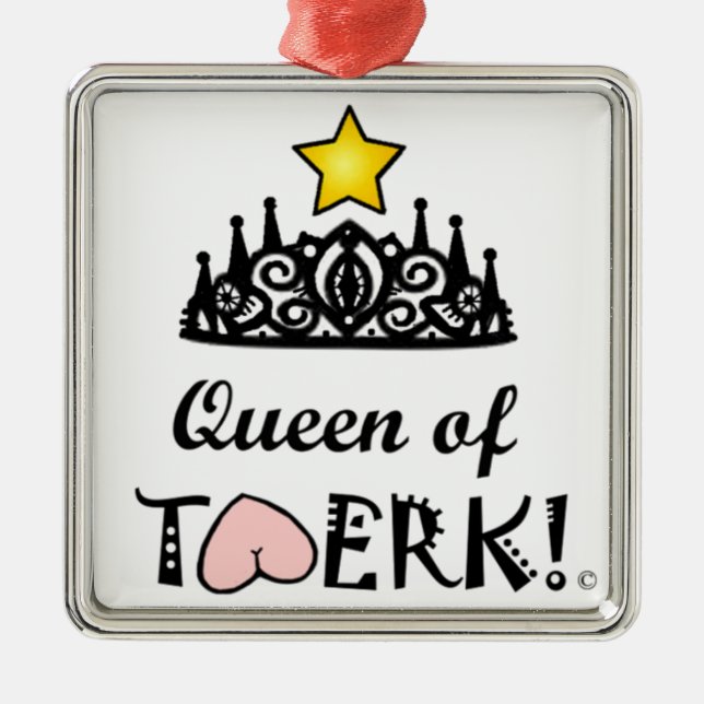 Twerk Star Queen Metal Ornament (Front)
